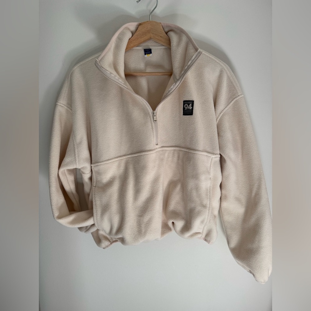 Old Navy Cream Half-Zip Fleece Pullover